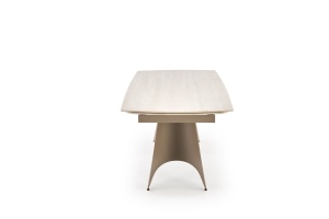 MASA DINING EXTENSIBILA SALIX, 180-260/90/76 cm, CASMIR, CONFECTIONATA DIN BLAT DE TRAVERTIN SI PICIOARE DIN OTEL INOXIDABIL, STIL MODERN - Img 6
