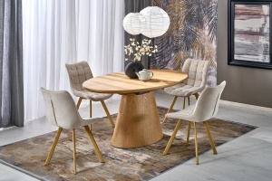 MASA DINING EXTENSIBILA STIL CALYPSO, 160-200/100/77 cm, CONFECTIONATA DIN FURNIR NATURAL SI MDF, STIL MODERN