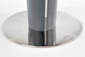 MASA DINING EXTENSIBILA STIL RICARDO, CU EFECT DE MARMURA GRI/GRI, 120/160 CM, DIN MDF, STICLA SI METAL, STIL MODERN - Img 6