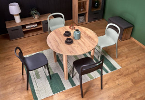 MASA DINING EXTENSIBILA STIL RINGO, STEJAR CRAFT, 102/142 CM, DIN MDF SI FURNIR, STIL CLASIC - Img 4