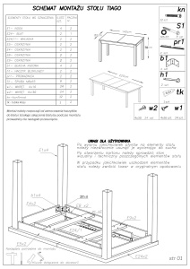 MASA DINING EXTENSIBILA TIAGO, STEJAR LANCELOT/ALB, 140/220 CM, BLAT DIN PAL SI PICIOARE DIN LEMN MASIV, STIL CLASIC - Img 9