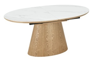 MASA DINING EXTENSIBILA, UNIQUE 160/200CM, FURNIR, STICL SI CERAMICA, ASPECT MARMURA ALBA, ARTIM GROUP SELECTION - Img 2