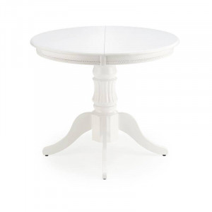 MASA DINING EXTENSIBILA WILLIAM, ALBA, 90/124 CM, BLAT DIN MDF SI PICIOARE DIN LEMN MASIV , STIL CLASIC - Img 2