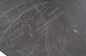 MASA DINING MURANO, 120 CM, EFECT DE MARMURA GRI/NEGRU MAT, BLAT DIN CERAMICA SI PICIOARE DIN METAL, STIL MODERN - Img 8