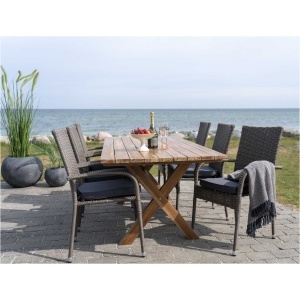 MASA DINING MURCIA 200x90x75 cm, REALIZATA DIN LEMN DE TEC, CULOARE NATUR, HOUSE NORDIC - Img 9