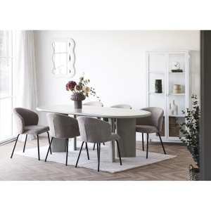 MASA DINING NAGANO 100x220x75 cm, REALIZATA DIN MDF, CULOARE NISIPIU, HOUSE NORDIC - Img 2