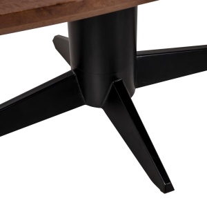 MASA DINING OVALA, STAFFORD, APICYBROWN, 214451, 280CM, LEMN DE STEJAR, PLASTIC SI METAL, NEAGRA/MARO, STIL MODERN - Img 3