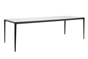 MASA DINING SLIM 240X100, ALB/NEGRU, CONFECTIONATA DIN ALUMINIU, CERAMICA SI MARMURA, STIL MODERN