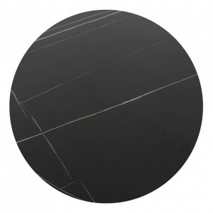 MASA DINING SORENTO, EFECT DE MARMURA NEAGRA/AURIU MAT, 130 CM, BLAT DIN CERAMICA SI PICIOR DIN METAL, STIL MODERN - Img 3
