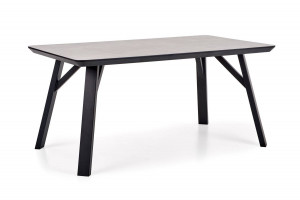 MASA DINING STIL HALIFAX, GRI CU EFECT DE BETON/NEGRU, 160 CM, BLAT DIN MDF SI PICIOARE DIN METAL, STIL MODERN - Img 6