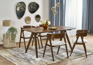 MASA DINING STIL MIGUEL, NUC, 160 CM, DIN FURNIR NATURAL SI LEMN, STIL MODERN