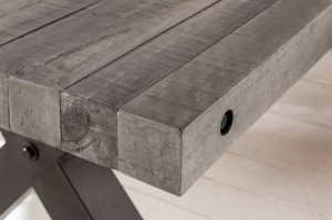 MASA DINING, THOR 200CM, COD 40442, METAL SI LEMN PIN GRI, DESIGN INDUSTRIAL - Img 3