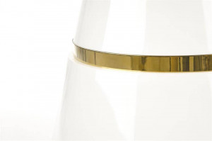 MASA DINING VEGAS, ALB/AURIU, 120 CM, BLAT DIN MDF SI PICIOR DIN METAL, STIL MODERN - Img 6