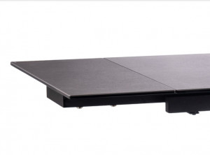 MASA EXTENSIBILA DINING, GRI/NEGRU MAT, 120/180 CM, DIN STICLA SECURIZATA, CERAMICA SPANIOLA SI METAL, STIL MODERN - Img 4