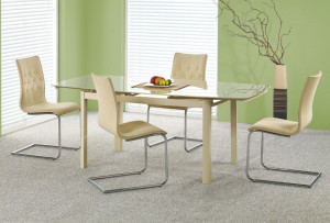 MASA EXTENSIBILA LIVING KAYDEN BEJ - DESIGN MODERN - HALMAR