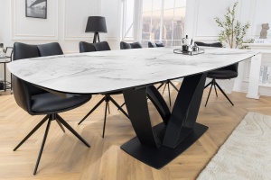 MASA EXTENSIBILA, PAPILLON 180/260CM, DIN CERAMICA/STICLA MARMURA ALBA SI METAL, ARTIM GROUP SELECTION - Img 8