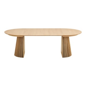 MASA EXTENSIBILA ROTUNDA OSAKA ø120x120-160-200-240x75 cm, REALIZATA DIN MDF, FURNIR, CULOARE STEJAR, HOUSE NORDIC - Img 3