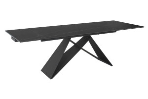 MASA EXTENSIBILA SAHARA, 160/240 CM, EFECT DE MARMURA NEAGRA/NEGRU, DIN CERAMICA, STICLA SI METAL, STIL MODERN - Img 8