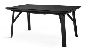 MASA EXTENSIBILA VICTUS, EFECT DE PIATRA NEAGRA/NEGRU, 160/220 CM, BLAT DIN MDF SI PICIOARE DIN METAL, STIL MODERN - Img 5