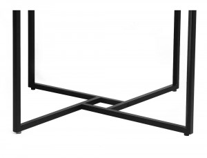 MASA LIVING/DINING ALTO, 120 CM, STEJAR/NEGRU MAT, BLAT DIN PAL LAMINAT SI PICIOARE DIN METAL, STIL MODERN - Img 3