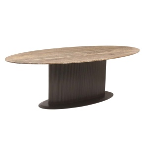 MASA LIVING OVALA, RUSSO 235CM, MDF SI TRAVERTIN, MARO, RICHMOND INTERIORS - Img 4