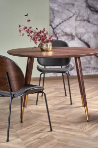 MASA LIVING STIL DOMENICO, NUC/AURIU, 110 CM, BLAT DIN MDF SI PICIOARE DIN METAL, STIL CLASIC - Img 4