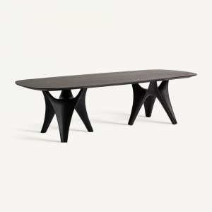 MASA SUFRAGERIE DEOSEBITA, BILZEN 280CM, FURNIR/MDF SI FIBRA DE STICLA, NEGRU, ARTIM GROUP SELECTION - Img 2
