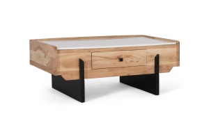 MASUTA CAFEA VERTICAL 100CM, REALIZATA DIN LEMN DE SALCAM SI MARMURA, CULOARE NATUR/MARMURA, GINER Y COLOMER
