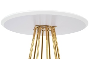 MASUTA DE BAR GLAM 60, AURIU/ALB MAT, CONFECTIONATA DIN MDF SI METAL, STIL MODERN - Img 4