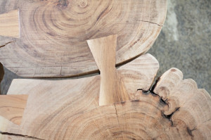MASUTA DE CAFEA 115CM, GOA II, LEMN MASIV, DESIGN RUSTIC - Img 4
