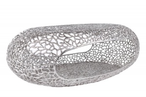 MASUTA DE CAFEA 120CM, ORGANIC, METAL, ARGINTIU, ARTIM GROUP COLLECTION - Img 5
