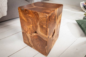 MASUTA DE CAFEA 30CM, TEAK COD 39225, LEMN MASIV REALIZAT MANUAL - Img 3
