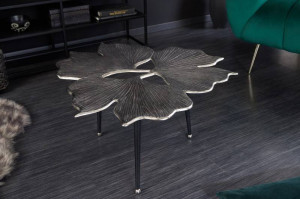 MASUTA DE CAFEA 75CM, GINGKO, DIN METAL NEGRU/ARGINTIU, COD 41792
