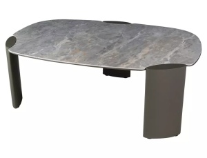 MASUTA DE CAFEA ADORO A, 118CM, GRI LUCIOS/CUPRU, BLAT DIN MDF, CERAMICA SI METAL, STIL MODERN - Img 8