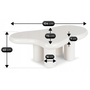 MASUTA DE CAFEA, ARTIM MEBLE, REALIZAT DIN MDF, CULOARE ALBA, STIL MODERN - Img 6
