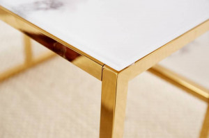MASUTA DE CAFEA, ELEGANCE 90CM, DIN STICLA CU EFECT DE MARMURA, COD 42175 - Img 3