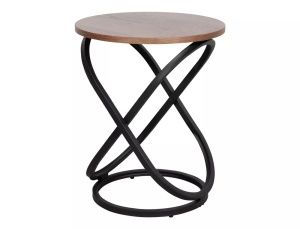 MASUTA DE CAFEA EOS E, 45 CM, NUC/NEGRU, BLAT DIN MDF, FURNIR NATURAL SI CADRU DIN METAL, STIL MODERN - Img 3