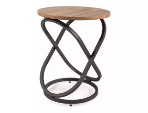 MASUTA DE CAFEA EOS E, 45 CM, STEJAR ARTISAN/NEGRU, BLAT DIN MDF, FURNIR NATURAL SI CADRU DIN METAL, STIL MODERN - Img 2