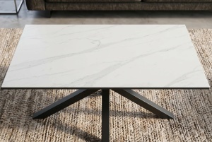 MASUTA DE CAFEA GALAXIE 100CM, DIN METAL SI CERAMICA, CULOARE ALB/NEGRU, INVICTA INTERIOR - Img 6