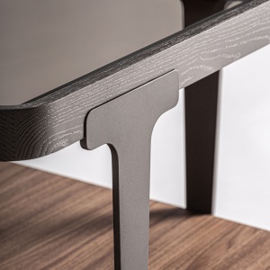 MASUTA DE CAFEA GEHOFEN 100CM, LEMN DE FRASIN, METAL SI STICLA SECURIZATA, STIL CONTEMPORAN, VICAL HOME - Img 3