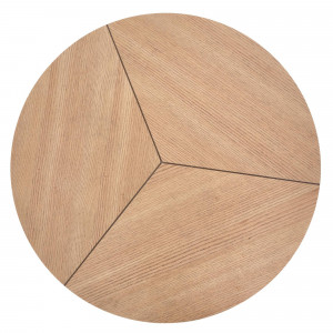 MASUTA DE CAFEA KARIDA, STEJAR/NEGRU, DIN MDF, FURNIR NATURAL SI METAL, STIL MODERN - Img 7