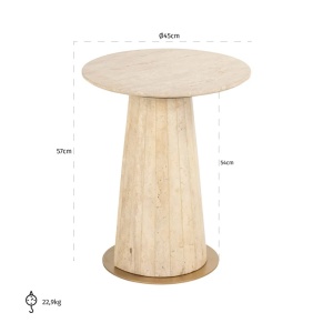 MASUTA DE CAFEA KIBO, 7889, CONFECTIONATA DIN METAL, MARMURA SI TRAVERTIN, STIL MODERN - Img 5