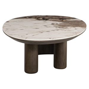 MASUTA DE CAFEA LANGFORD, 214219, CONFECTIONATA DIN LEMN MASIV DE STEJAR, LEMN RECICLAT, CERAMICA SI MDF, MARO SI BEJ, STIL MODERN - Img 4