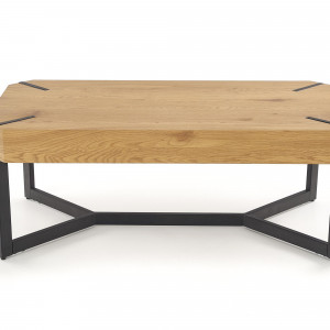 MASUTA DE CAFEA LAVIDA, STEJAR/NEGRU, DIN MDF FURNIRUIT SI METAL, STIL MODERN - Img 3