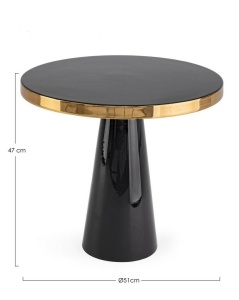 MASUTA DE CAFEA NANDIKA NEAGRA, CONFECTIONATA DIN OTEL, STIL MODERN - Img 4