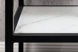 MASUTA DE CAFEA/NOPTIERA, ELEGANCE 45CM, DIN STICLA CU EFECT DE MARMURA - Img 2