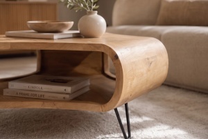 MASUTA DE CAFEA ORGANIC LIVING 90CM, REALIZATA DIN LEMN DE MANGO, CULOARE NATUR, INVICTA INTERIOR - Img 4