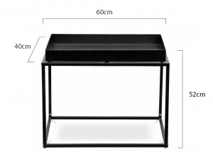 MASUTA DE CAFEA RITTA XL, NEAGRA, CONFECTIONATA DIN METAL STIL MODERN - Img 4