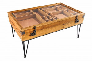 MASUTA DE CAFEA, SEVEN SEAS 100CM, DIN LEMN MASIV, COD 41192, STIL VINTAGE - Img 5