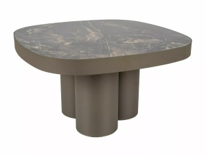 MASUTA DE CAFEA STELLA B, NEGRU LUCIOS/CUPRU, BLAT DIN CERAMICA SPANIOLA SI METAL, STIL MODERN